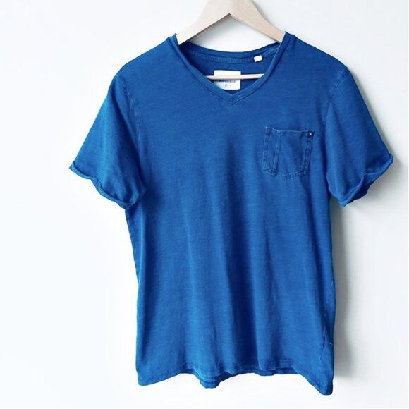 Paper Denim & Cloth Hayden V Neck Tee Blue - Picture 3 of 6